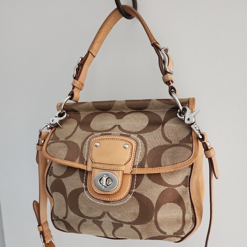 Rare Coach 70th Anniversary Signature Poppy Legacy Willis Bag - Style 19034
